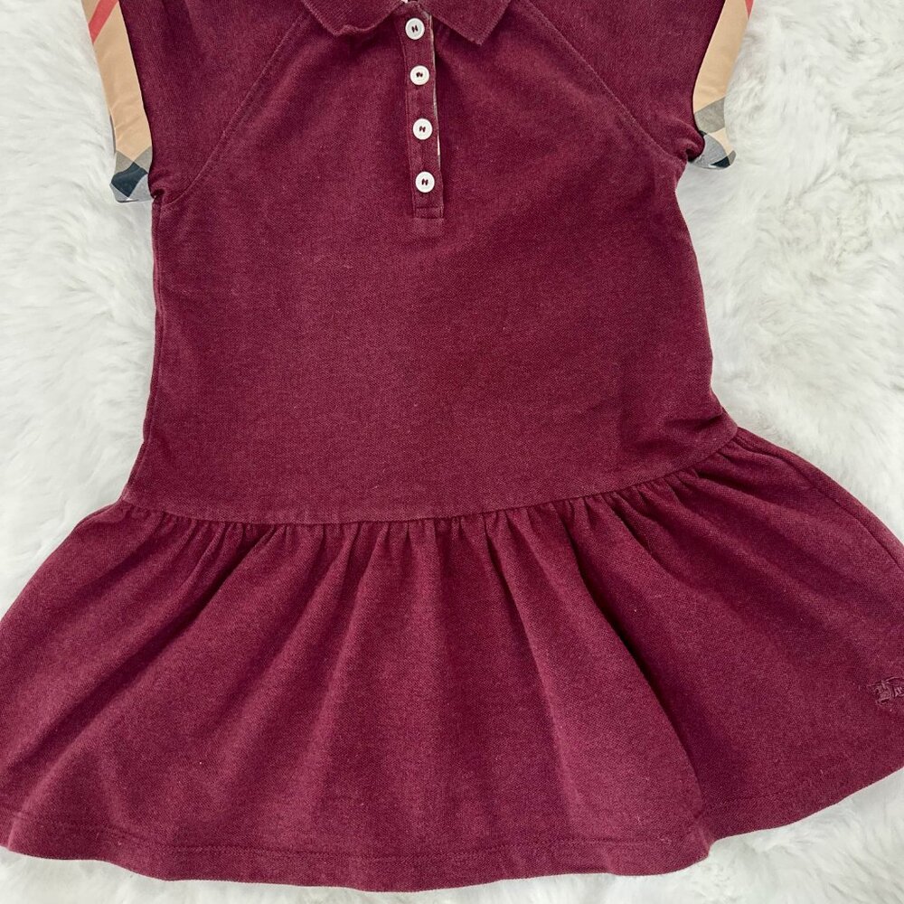 Burberry Burgundy Polo Dress Kids - Picture 3 of 7